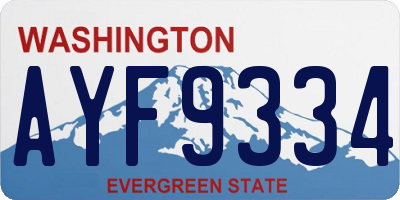 WA license plate AYF9334