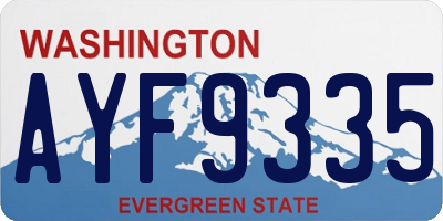 WA license plate AYF9335