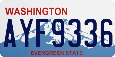 WA license plate AYF9336