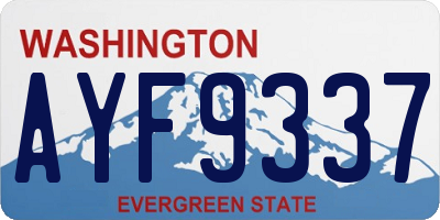 WA license plate AYF9337