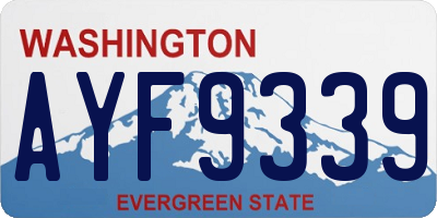 WA license plate AYF9339