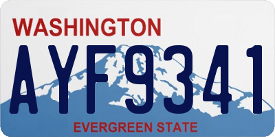 WA license plate AYF9341