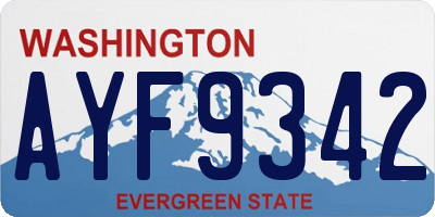WA license plate AYF9342