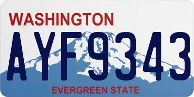 WA license plate AYF9343