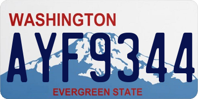 WA license plate AYF9344