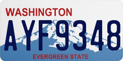 WA license plate AYF9348