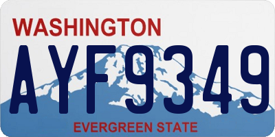WA license plate AYF9349