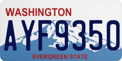WA license plate AYF9350