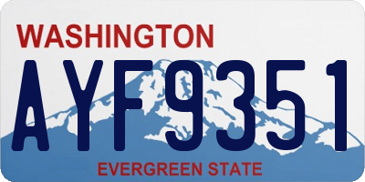 WA license plate AYF9351
