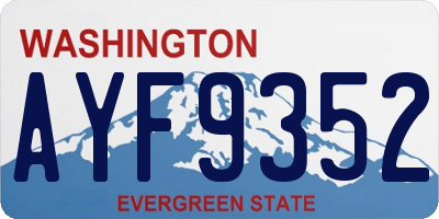 WA license plate AYF9352
