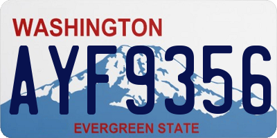 WA license plate AYF9356
