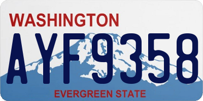 WA license plate AYF9358