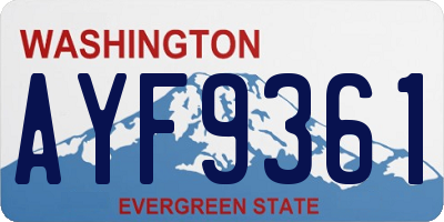 WA license plate AYF9361
