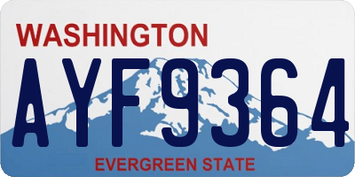 WA license plate AYF9364