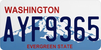 WA license plate AYF9365