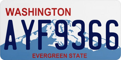 WA license plate AYF9366