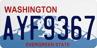 WA license plate AYF9367