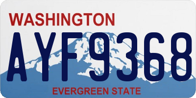 WA license plate AYF9368