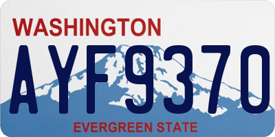 WA license plate AYF9370