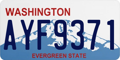 WA license plate AYF9371