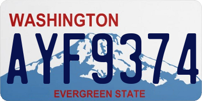 WA license plate AYF9374
