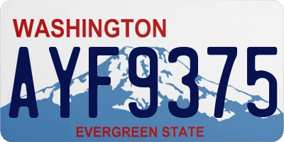 WA license plate AYF9375