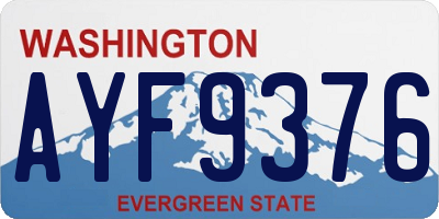 WA license plate AYF9376
