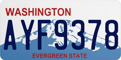 WA license plate AYF9378