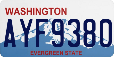 WA license plate AYF9380
