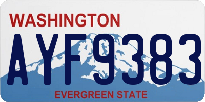 WA license plate AYF9383