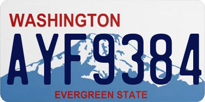 WA license plate AYF9384