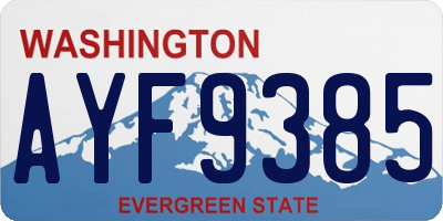 WA license plate AYF9385