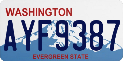 WA license plate AYF9387