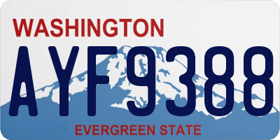 WA license plate AYF9388