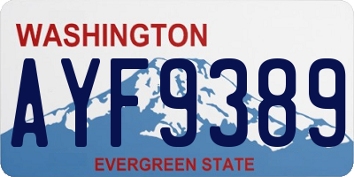 WA license plate AYF9389