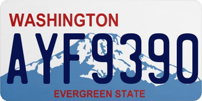 WA license plate AYF9390