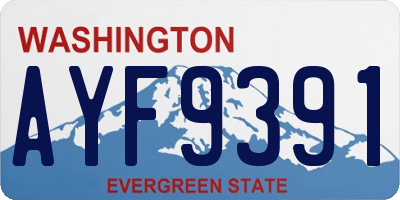 WA license plate AYF9391