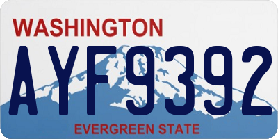 WA license plate AYF9392