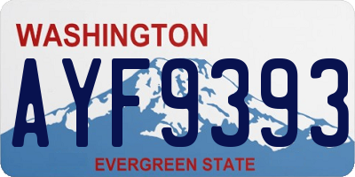 WA license plate AYF9393