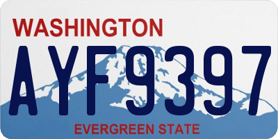 WA license plate AYF9397