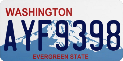 WA license plate AYF9398