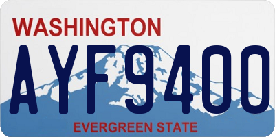 WA license plate AYF9400