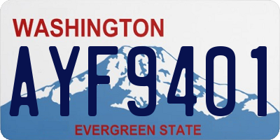 WA license plate AYF9401