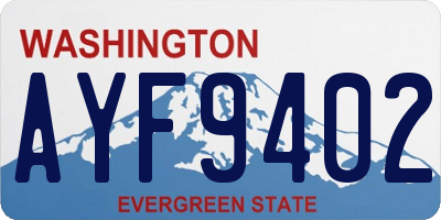 WA license plate AYF9402