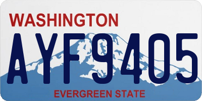 WA license plate AYF9405