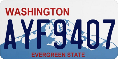 WA license plate AYF9407