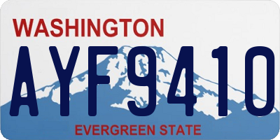 WA license plate AYF9410