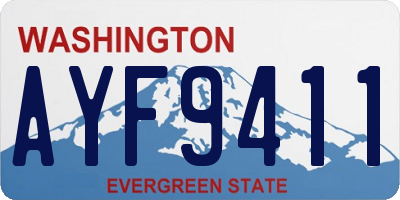 WA license plate AYF9411