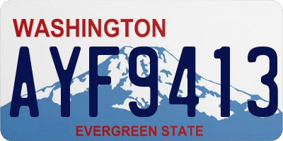 WA license plate AYF9413