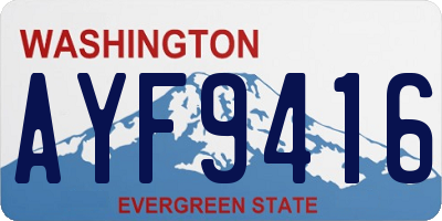 WA license plate AYF9416